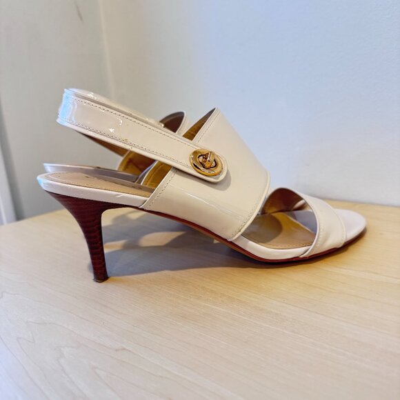 COACH Marla Nude Patent Leather Slingback Sandals | Size 10B ✨ - Picture 3 of 8